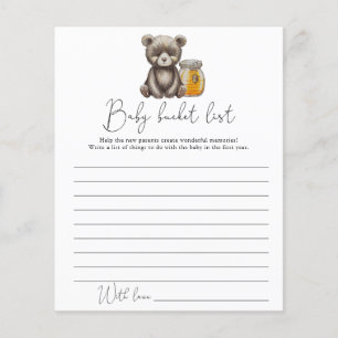 Bear with honey jar - Baby bucket list