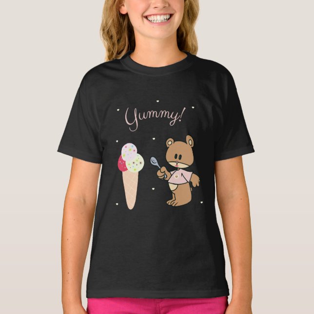 Bear with ice cream  T-Shirt (Front)