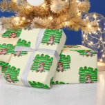 Bear with JOY Christmas  Wrapping Paper<br><div class="desc">* Cute Christmas bear is holding a sign of JOY, while sitting in a forest of Christmas Trees! * Gift wrapping presents can be creative and fun with this custom paper. * Available in several size options and paper types. * Find the right size for your needs. * This gift...</div>