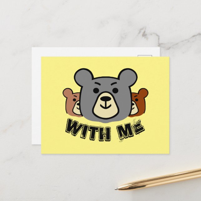 Bear With Me, Bear Postcard (Front/Back In Situ)