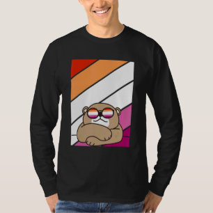 Bear With Pride Lesbian Flag LGBTQ Proud Ally Prid T-Shirt