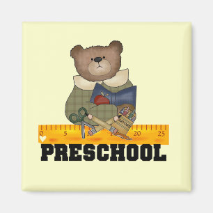 Bear with Ruler Preschool Tshirts and Gifts Magnet