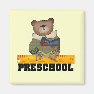 Bear with Ruler Preschool Tshirts and Gifts Magnet