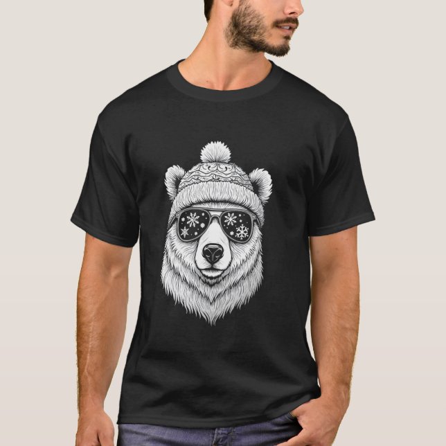 Bear with snow goggles T-Shirt (Front)