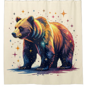 Bear with Stars Shower Curtain