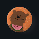 Bear with watermelon<br><div class="desc">Vintage style badge with a bear and Watermelon</div>