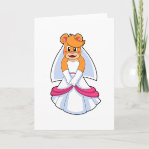 Bear with Wedding dress & Veil Card
