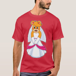 Bear with Wedding dress Veil T-Shirt