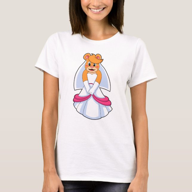Bear with Wedding dress & Veil T-Shirt (Front)