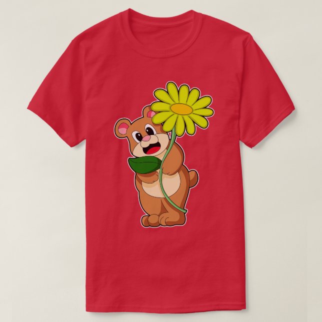 Bear with yellow Flower T-Shirt (Design Front)
