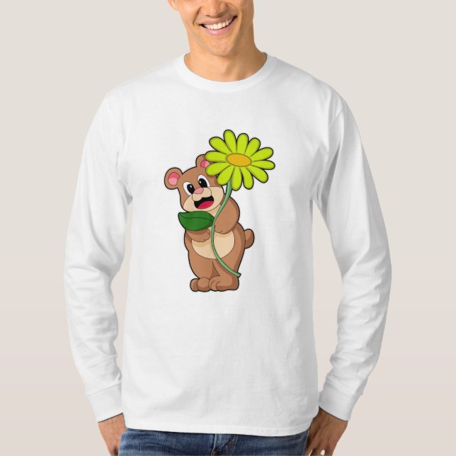 Bear with yellow Flower T-Shirt (Front)