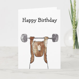 Bear working out birthday card