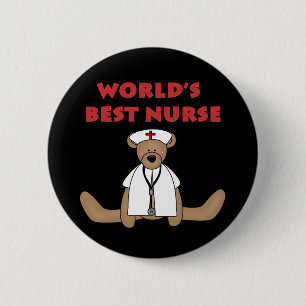 Bear World's Best Nurse T-shirts and Gifts 6 Cm Round Badge