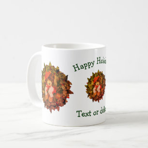 Bear Wreath Personalized Christmas Holiday Coffee Mug