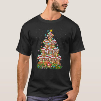 Bear Xmas Lights Santa Bear Christmas Tree T-Shirt