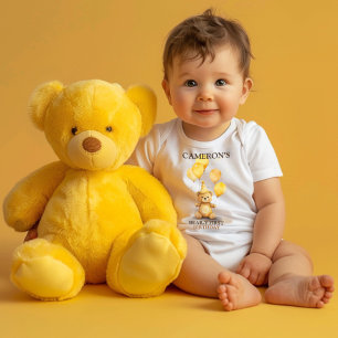 Bear-y First Birthday Gender Neutral Yellow Bear Baby T-Shirt