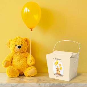 Bear-y First Birthday Gender Neutral Yellow Bear Favour Box