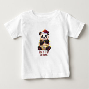 Bear-y Merry Christmas! Playful Panda Baby T-Shirt