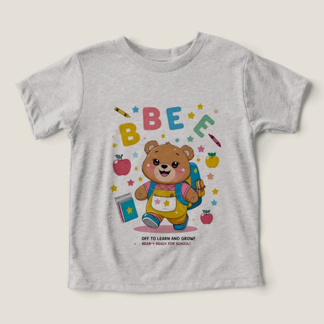 Bear-y Ready for School – Cute Kindergarten Back-t (Design Front)