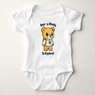 Bear-y Ready to Explore! Cute Bear  Baby Bodysuit