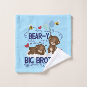 Bear-y Very Big Brother Sibling Pun Wash Cloth