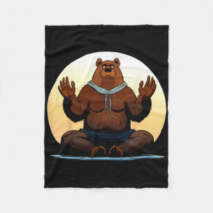 Bear Yoga Fleece Blanket