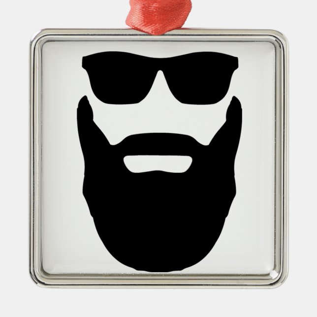 Beard and Sunglasses Metal Tree Decoration (Front)