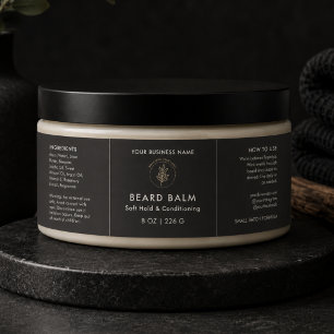 Beard Balm Logo Jar Cosmetic Label