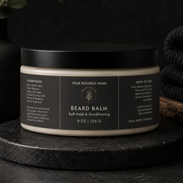 Beard Balm Logo Jar Cosmetic Label (Creator Uploaded)