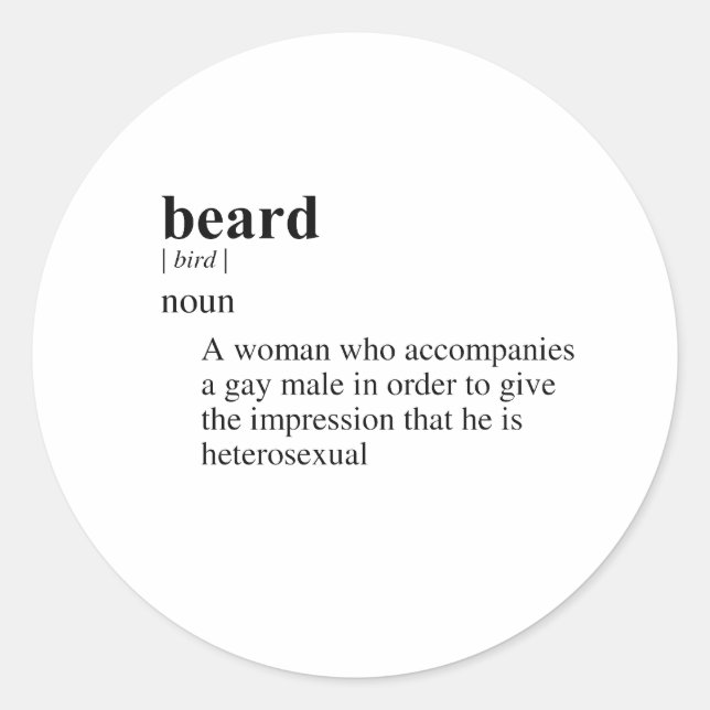 BEARD CLASSIC ROUND STICKER (Front)