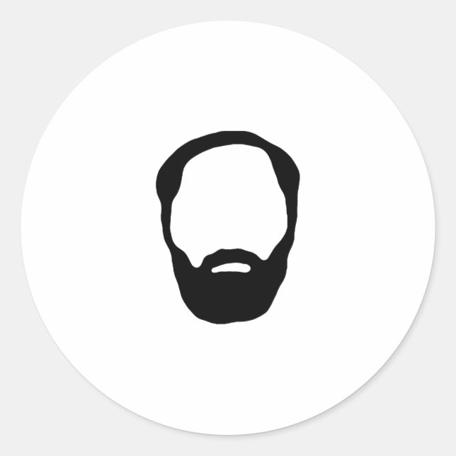 beard classic round sticker (Front)