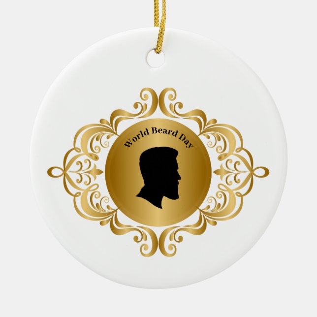 Beard Day Silhouette Ornament (Front)