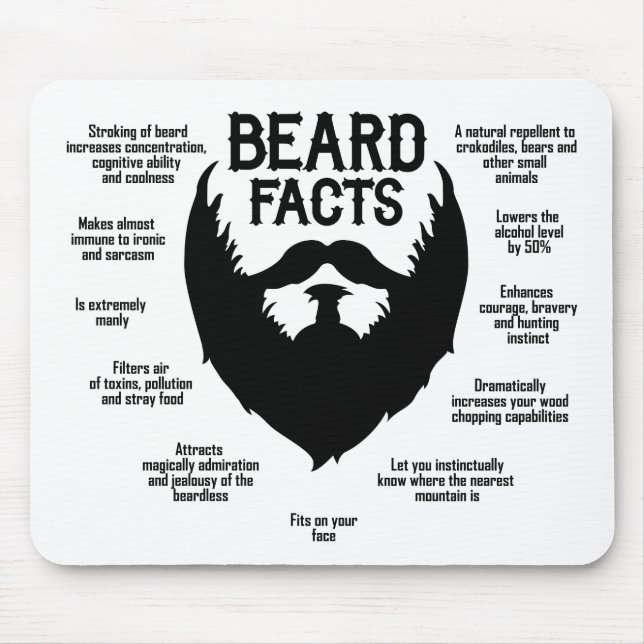 Beard Facts (black) Mouse Pad (Front)