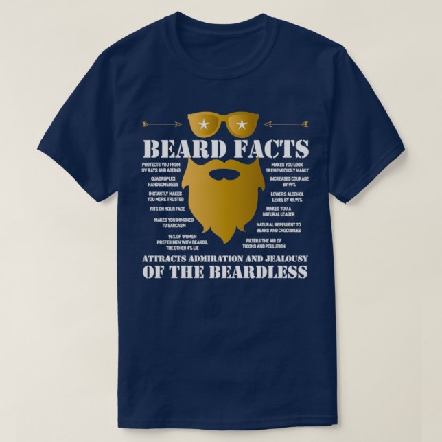 Beard facts of the beardless man T-Shirt (Design Front)
