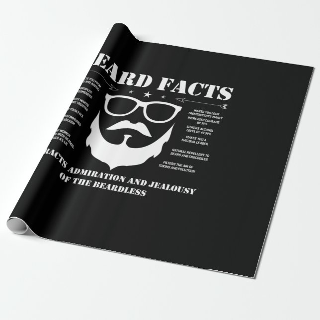 Beard Facts Wrapping Paper (Unrolled)