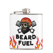BEARD FUEL Funny Men's Skull & Flames Joke Gift