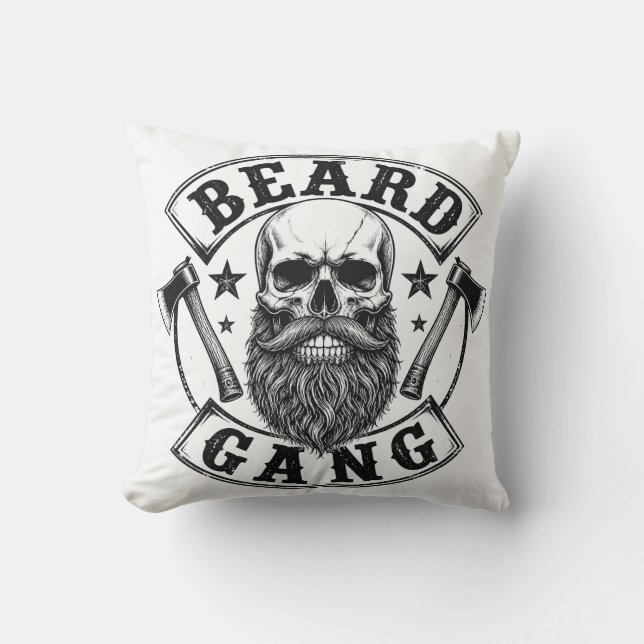 Beard Gang | Funny Bearded Men & Beard Lover Cushion (Front)
