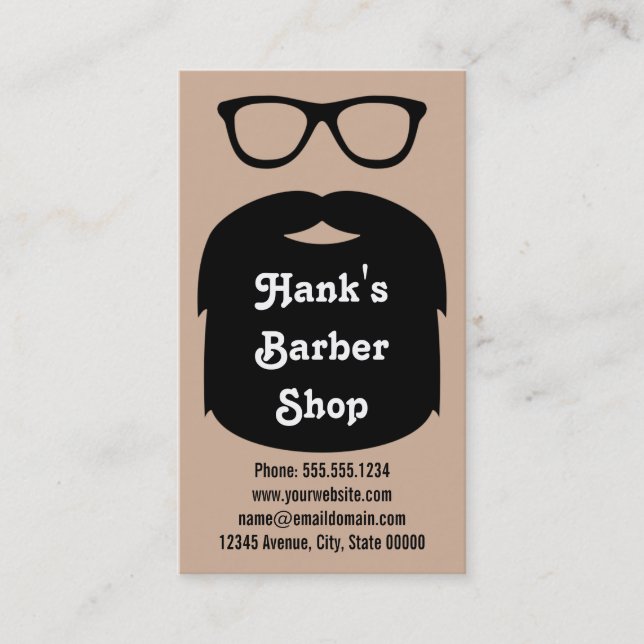 Beard & Glasses Business Card (Front)