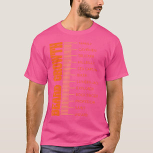 Beard Growth Size Chart Men'S Facial Hair Funny Be T-Shirt