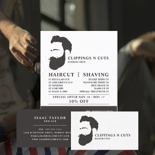 Beard Logo, Men's Barbers Advertising Flyer