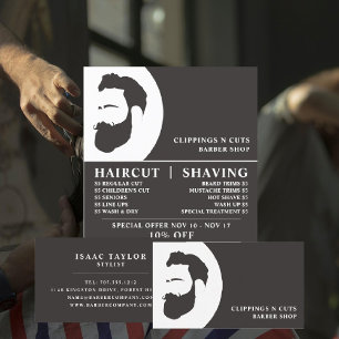 Beard Logo, Men's Barbers Business Card