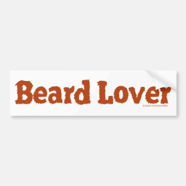 Beard Lover Funny Fuzzy Letters Template Redhead Bumper Sticker (Front)