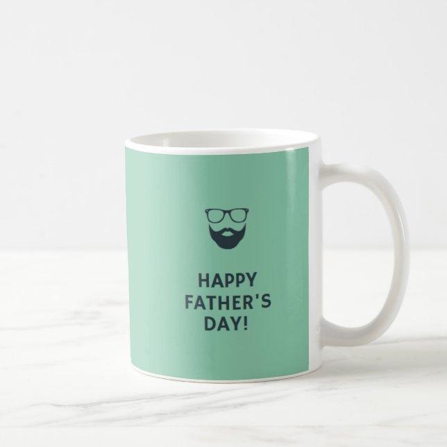 Beard man happy father's day turquoise coffee mug (Right)