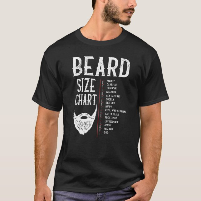 Beard Measurement Char  Beard Length Growth Chart T-Shirt (Front)
