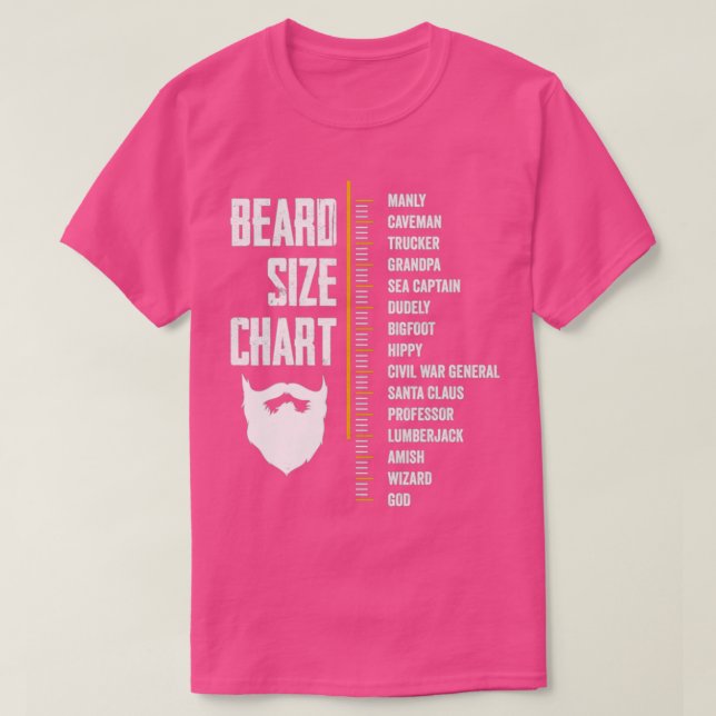 Beard Measurement Chart Gift Beard Length Funny Gr T-Shirt (Design Front)