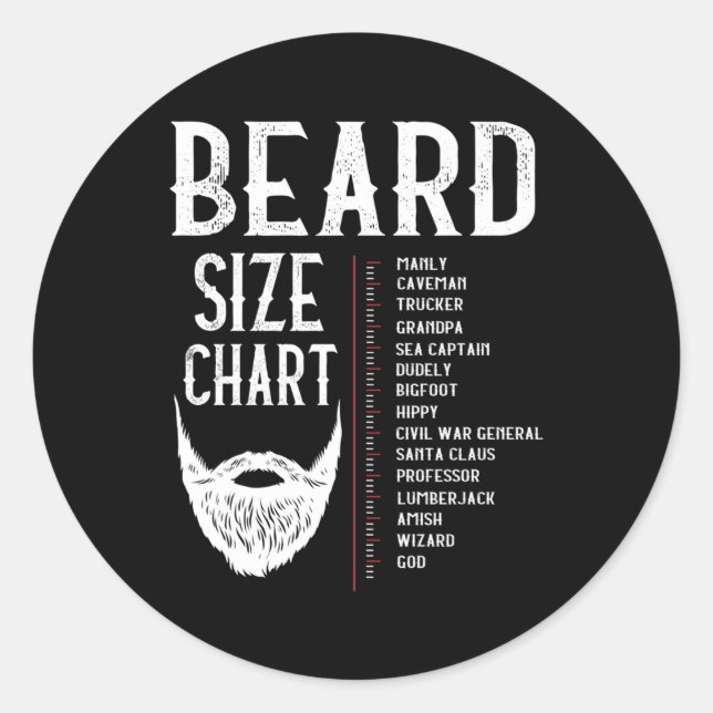 Beard Measuret Char Beard Length Growth Ch Classic Round Sticker (Front)