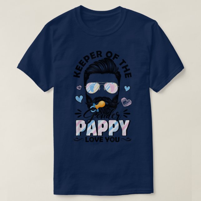 Beard Men Keeper Of Gender Pappy Loves You Gender  T-Shirt (Design Front)