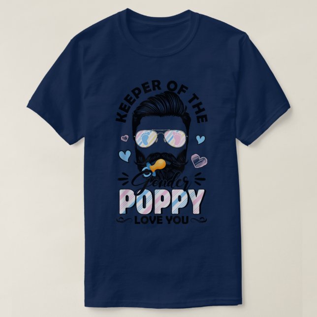 Beard Men Keeper Of Gender Poppy Loves You Gender  T-Shirt (Design Front)