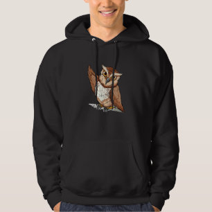 Beard Owl Portrait Animal Birding Distressed Hoodie