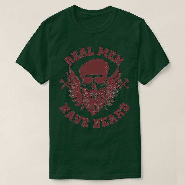 Beard Real Men Have Beard beard design for beard w T-Shirt (Design Front)